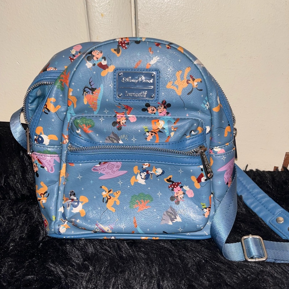 Loungefly Disney Blue Backpack with Character Design